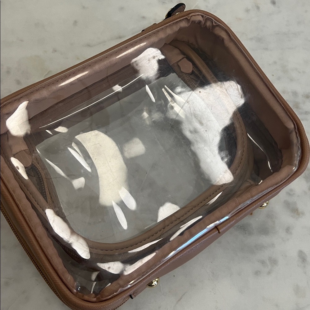 CALPAK clear small cosmetics case in Caramel - Picture 4 of 8